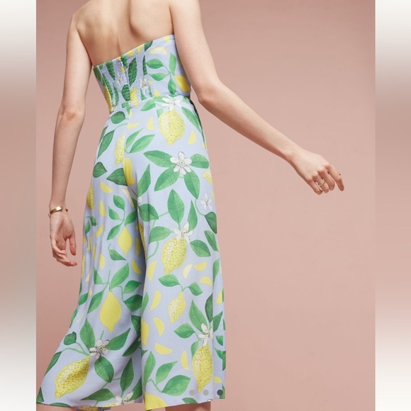Anthropologie maeve Lemon Grove Strapless Jumpsuit 2 - Picture 3 of 12
